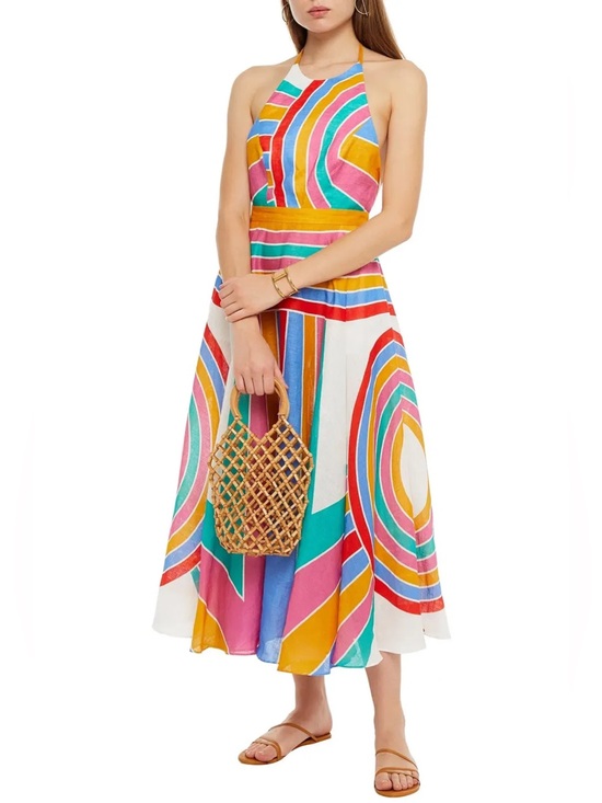 Zimmermann Dresses & Skirts - Zimmermann Multicolor Maxi Skirt with Curved Stripe Print size 1=6 US